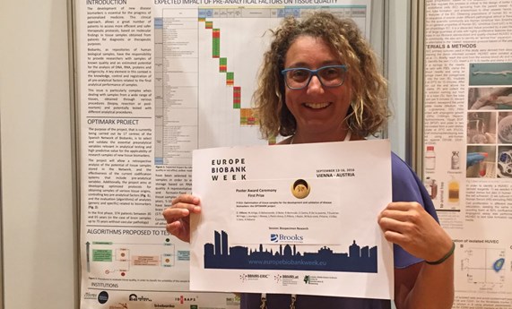 Cristina Villena, premio al mejor póster en la Europe Biobank Week